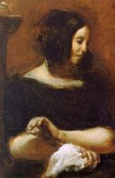 George Sand portrait by Delacroix